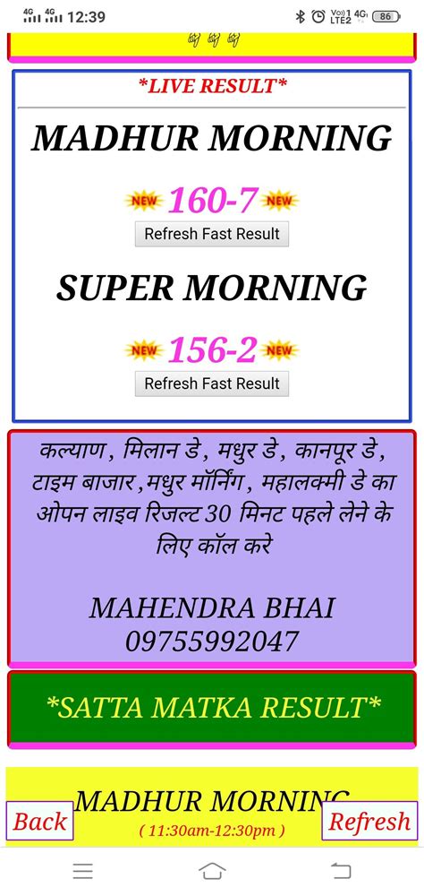 ka matka madhur morning|madhu morning false result.